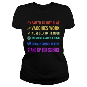 Official LGBT Earth is not flat vaccines work we 've been to the moon shirt 1