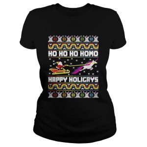 Official Santa riding unicorn Ho Ho Ho Homo happy holidays shirt 2