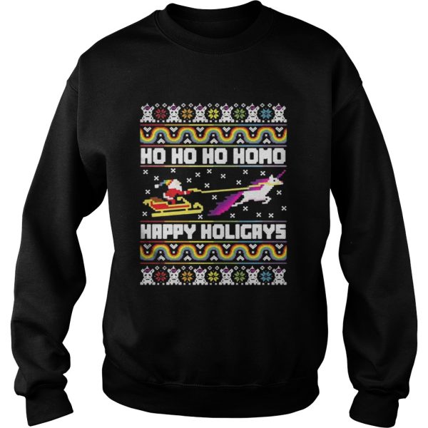 Official Santa riding unicorn Ho Ho Ho Homo happy holidays shirt