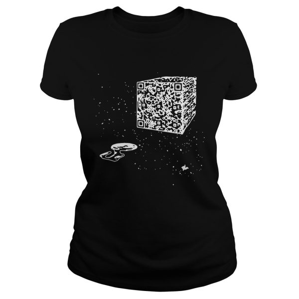 Official we are the borg resistance is futile space qr code men t-shirt