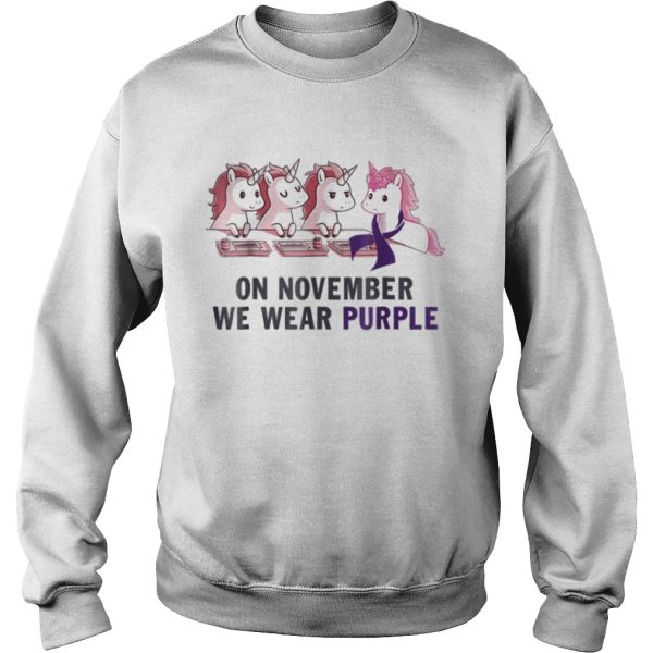 Pancreatic cancer unicorn on november we wear purple shirt