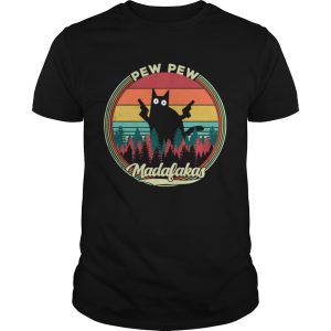 Pew Pew Madafakas Retro Crazy Cat Shirt