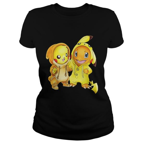 Pikachu and Pikachu Charmander pokemon shirt