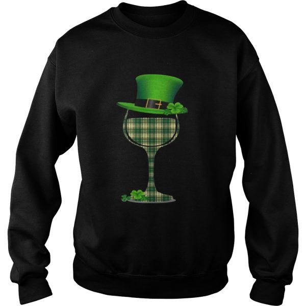 Plaid Irish Wine Glass Leprechaun St. Patricks Day T-Shirt