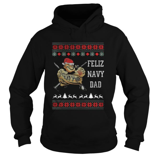 Popeye Feliz Navy Dad Christmas Shirt