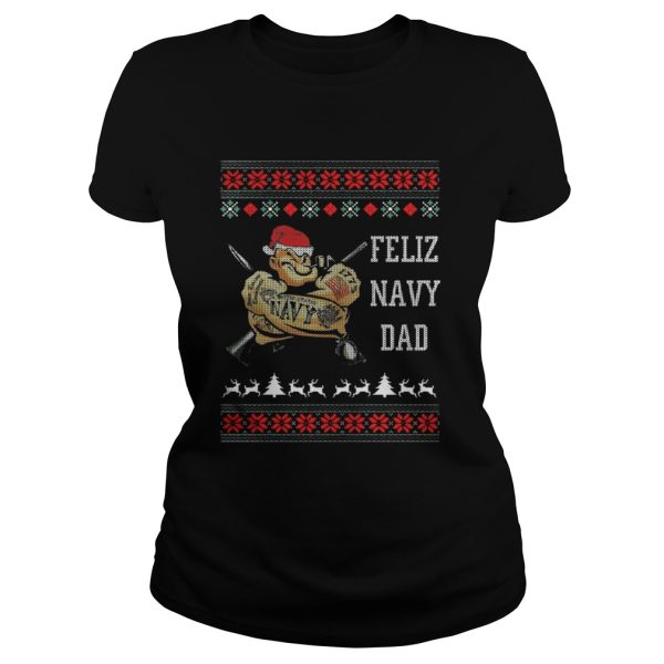 Popeye Feliz Navy Dad Christmas Shirt