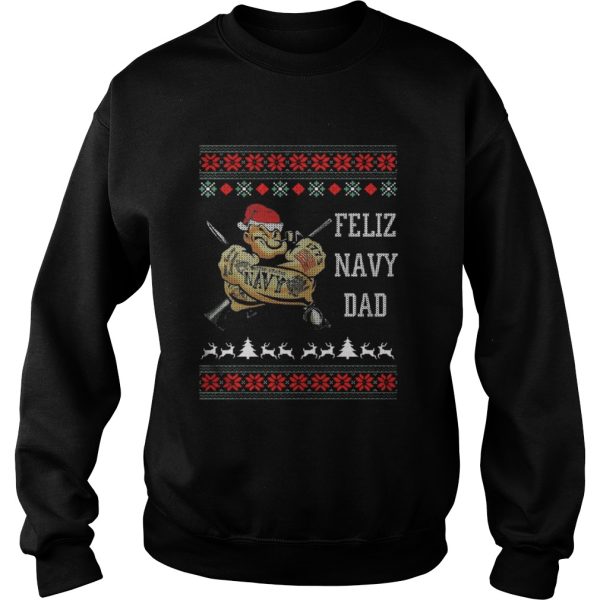 Popeye Feliz Navy Dad Christmas Shirt