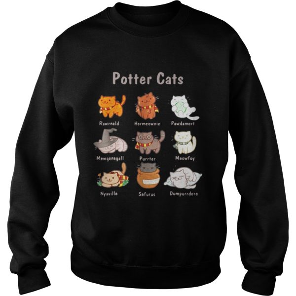 Potter cat Rawrnald Hermeownie Pawdamort Mewgonagall Purrter Meowfoy shirt