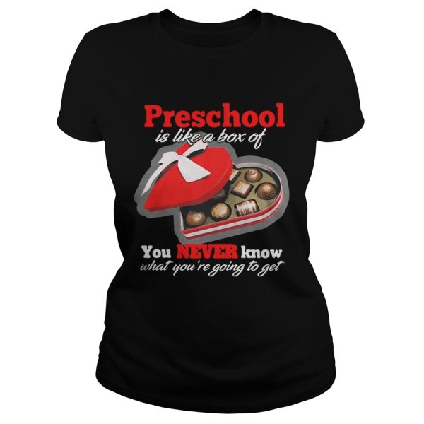 Preschool Valentine Preschool Is Like A Box Of You Never Know Shirt