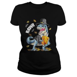 Rawr Dinosaur T rex Pilgrim Turkey shirt 1