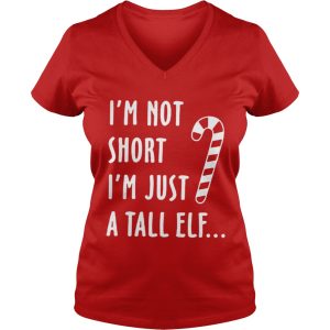 Red straw I'm not short i'm just a tall Elf shirt 2