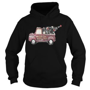 Red vintage truck with Christmas tree Tee Shirt 1