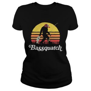 Retro Bigfoot Silhouette Sun Bassquatch Shirt 2