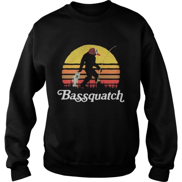 Retro Bigfoot Silhouette Sun Bassquatch Shirt