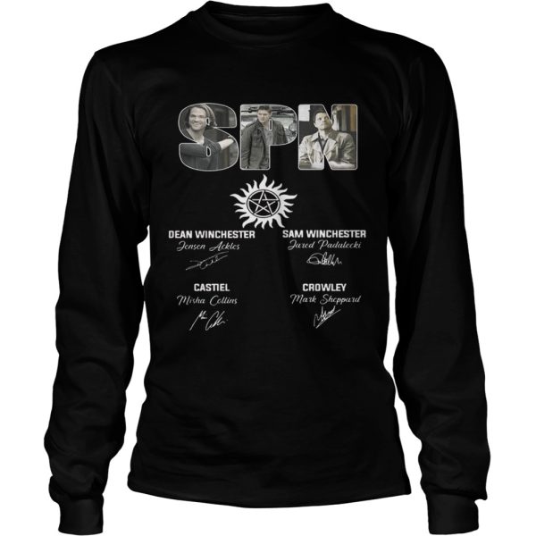 SPN Signature Dean Winchester Sam Winchester Castiel Crowley Shirt