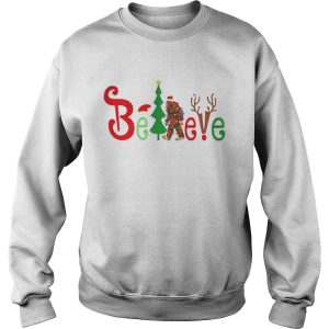 Santa Bigfoot believe Merry Christmas shirt 3