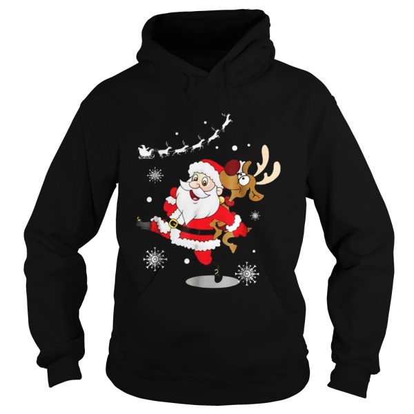 Santa Claus Carrying A Reindeer Shirt