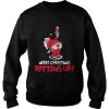 Santa Claus wine merry Christmas bottoms up shirt