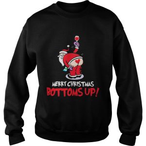 Santa Claus wine merry Christmas bottoms up shirt 1