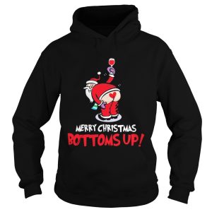 Santa Claus wine merry Christmas bottoms up shirt 2