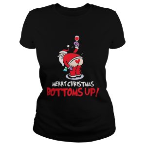 Santa Claus wine merry Christmas bottoms up shirt 4