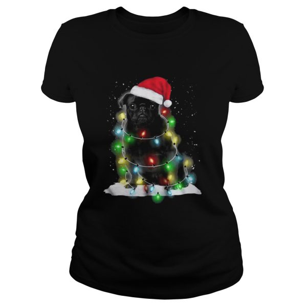 Santa Pitbull Light Christmas Dog shirt