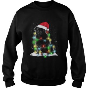Santa Pitbull Light Christmas Dog shirt 3