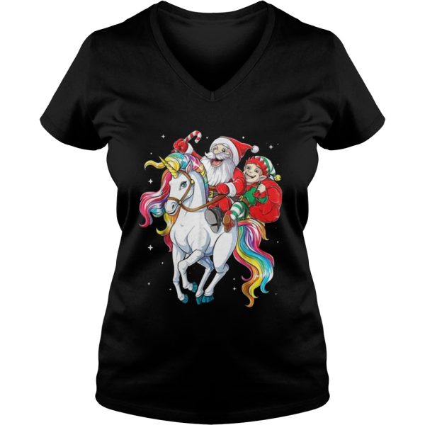 Santa and Elf riding Unicorn christmas sweater