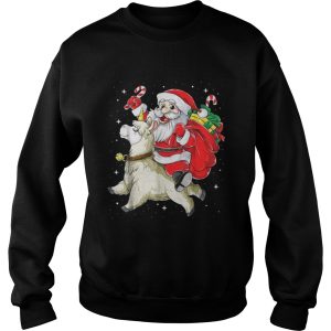 Santa riding Llamacorn christmas sweater 1