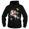 Santa riding Unicorn in space Christmas shirt