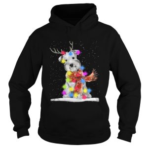 Schnauzer reindeer and Christmas lights Shirt 1