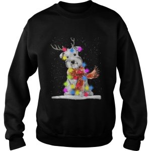 Schnauzer reindeer and Christmas lights Shirt 2