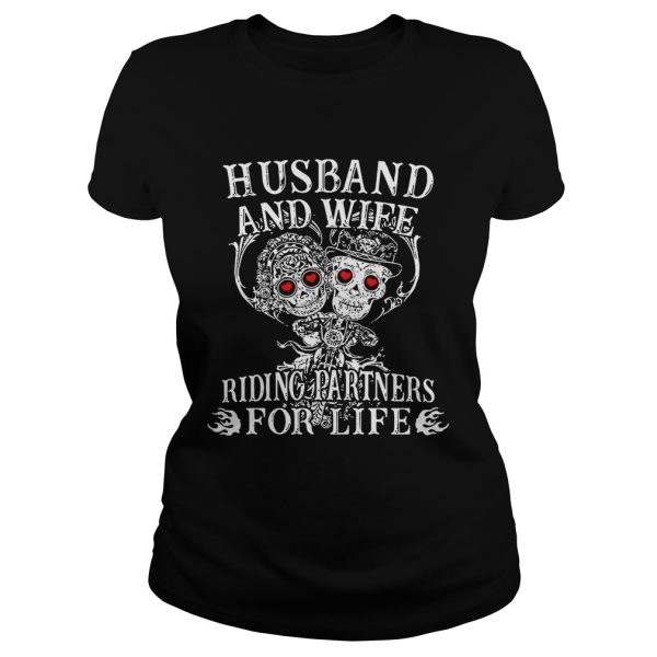 Skeletons Husband and wife riding partners for life shirt