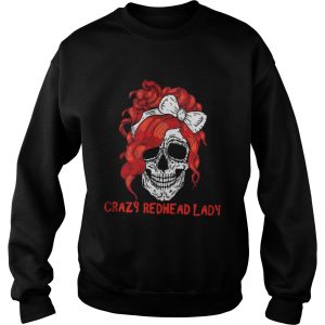 Skull crazy redhead lady shirt 3