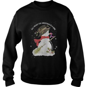 Snowman All I want for Christmas is a cure shirt 2