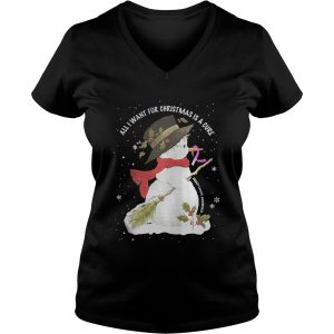 Snowman All I want for Christmas is a cure shirt 3