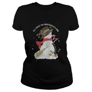 Snowman All I want for Christmas is a cure shirt 4