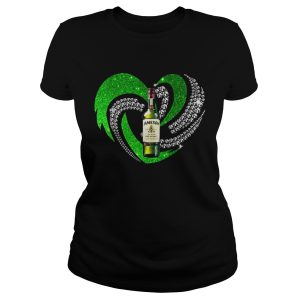 St Patrick's Day Shamrock Irish Jameson Love Wine Heart Bling shirt 1