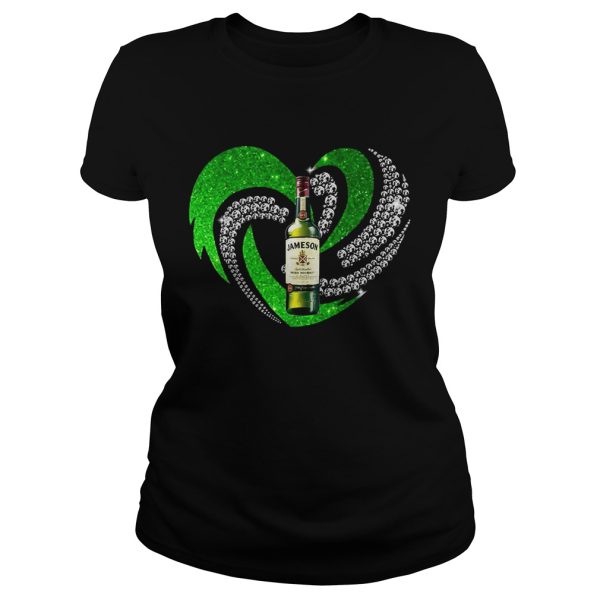 St. Patrick’s Day Shamrock Irish Jameson Love Wine Heart Bling shirt