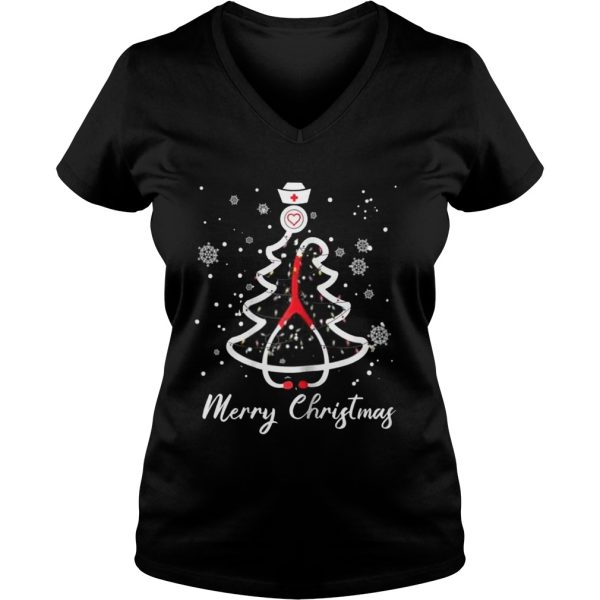 Stethoscope Christmas Tree Merry Christmas Nurse Gift Shirt