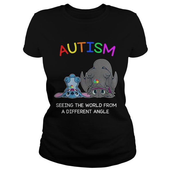 Stitch and Toothless Autism seeing the world from a different angle shirt