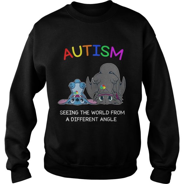 Stitch and Toothless Autism seeing the world from a different angle shirt