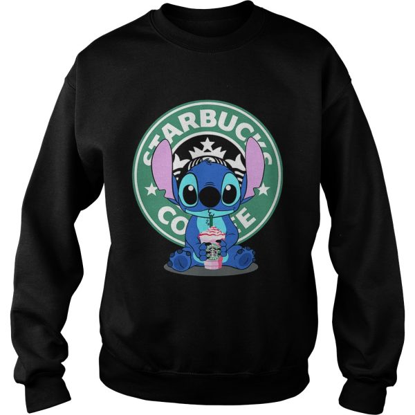 Stitch drinking Starbucks coffee shirt