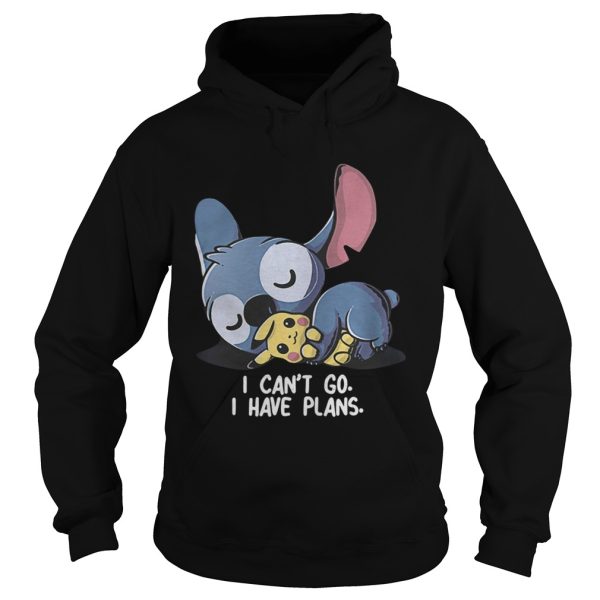 Stitch hug Pikachu I can’t go I have plans shirt