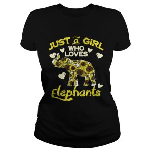 Sunflower Just a girl who loves Elephants shirt 2