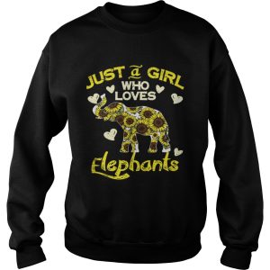 Sunflower Just a girl who loves Elephants shirt 3