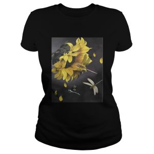 Sunflower and dragonfly T Shirt 1