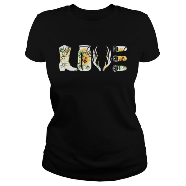 Sunflower love hunting equipment boots bottle gun shirt