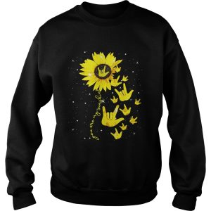 Sunflower sign language I love you you are my sunshine shirt 2