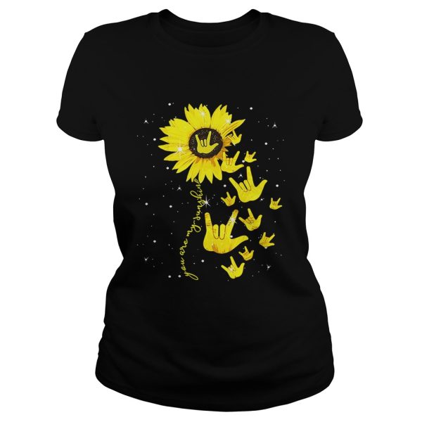 Sunflower sign language I love you, you are my sunshine shirt